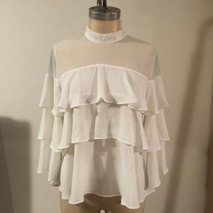 Barami White Chiffon Blouse